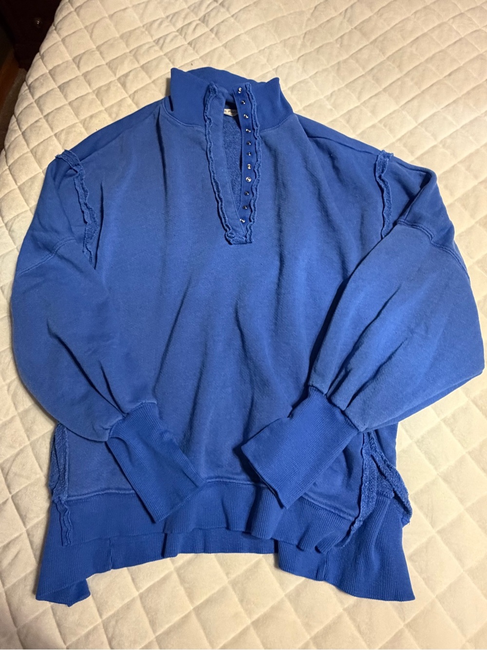Women’s Blue Pullover - Casual Long Sleeve
